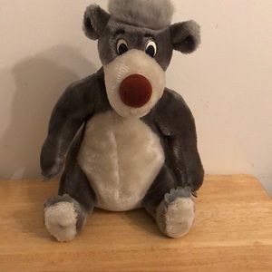 Vintage Walt Disneyland World Baloo Gray Bear Plush Animal JungleBook 12" Tally